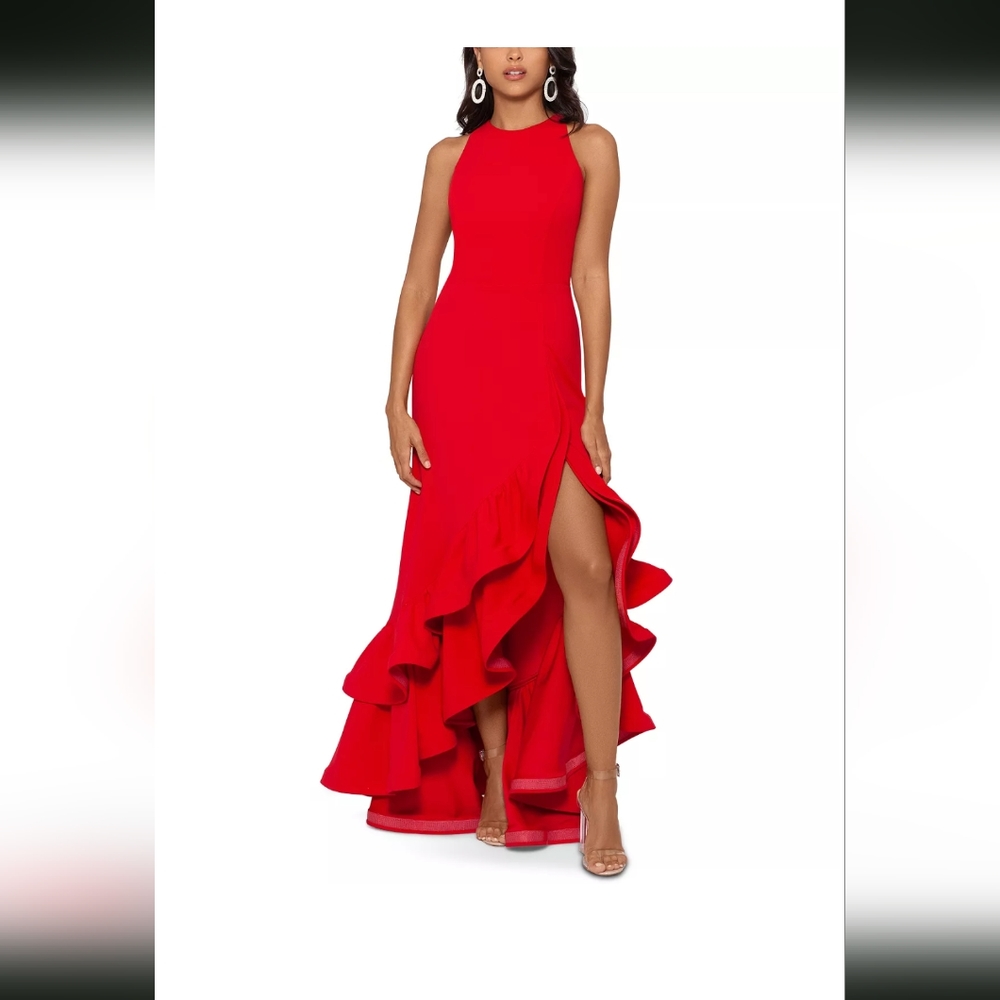 Red evening gown